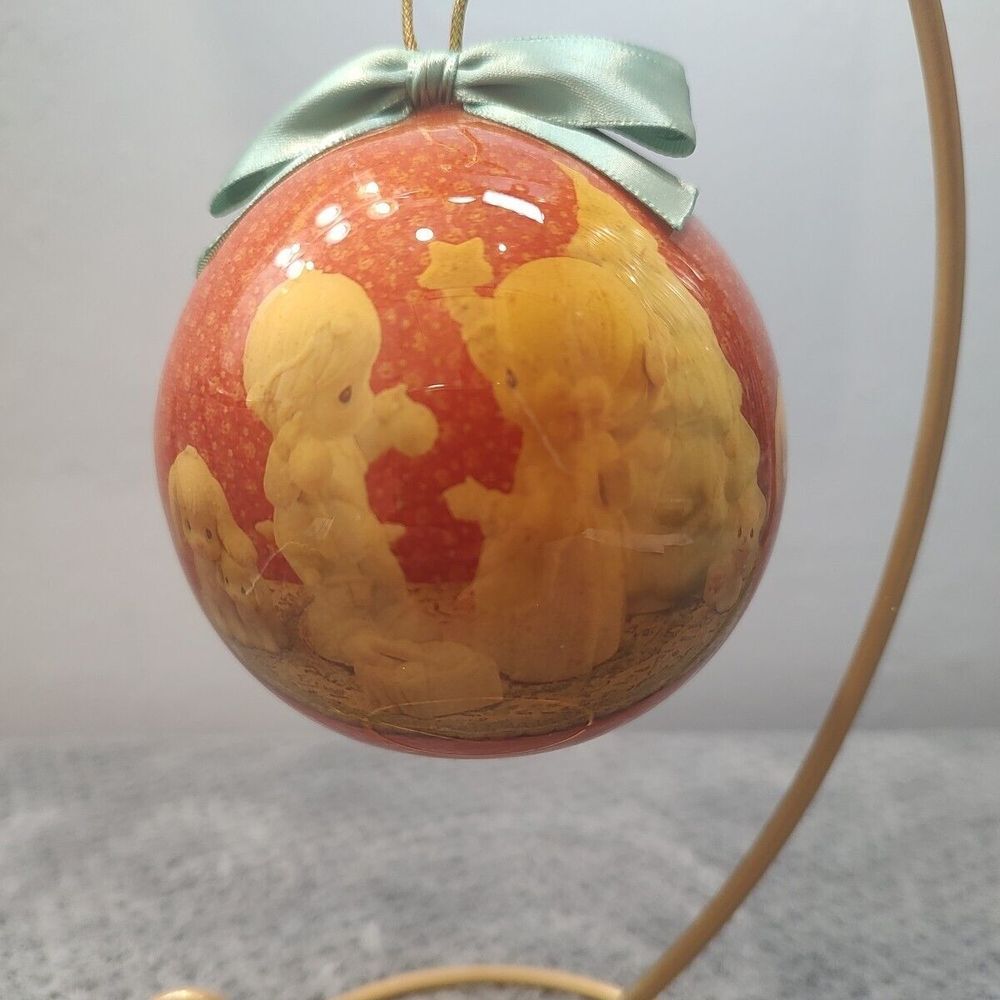 Precious‎ Moments 1994 Christmas Tree Ornament Decoupage Enesco Star Tree